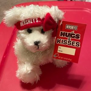 NWT from 2002 Hershey's Bear White Plush Valentine's Day Hershey’s Hugs & Kisses